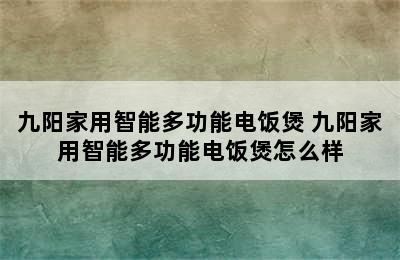 九阳家用智能多功能电饭煲 九阳家用智能多功能电饭煲怎么样